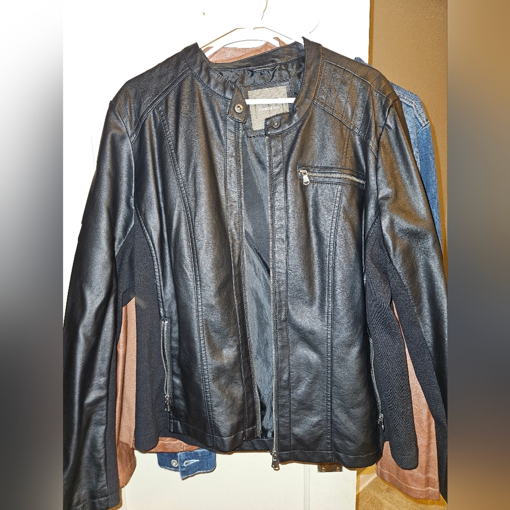 Women's Black Fake Leather Jacket